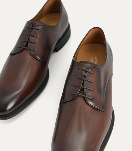 Altitude Leather Derby Shoes - Dark Brown