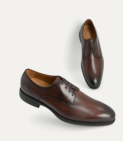 Altitude Leather Derby Shoes - Dark Brown