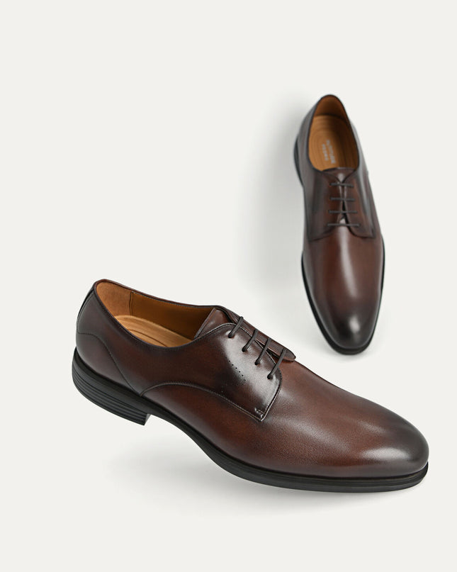 Altitude Leather Derby Shoes - Dark Brown