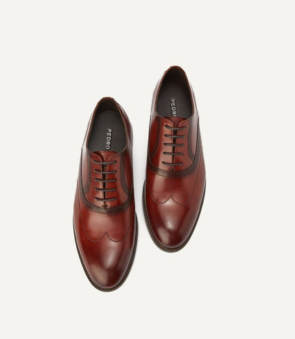 Leather Wingtip Oxford Shoes