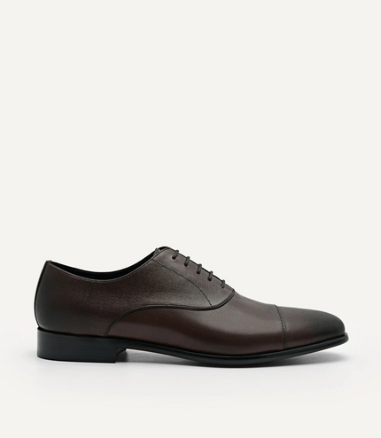 Altitude Lightweight Leather Oxford Shoes - Dark Brown
