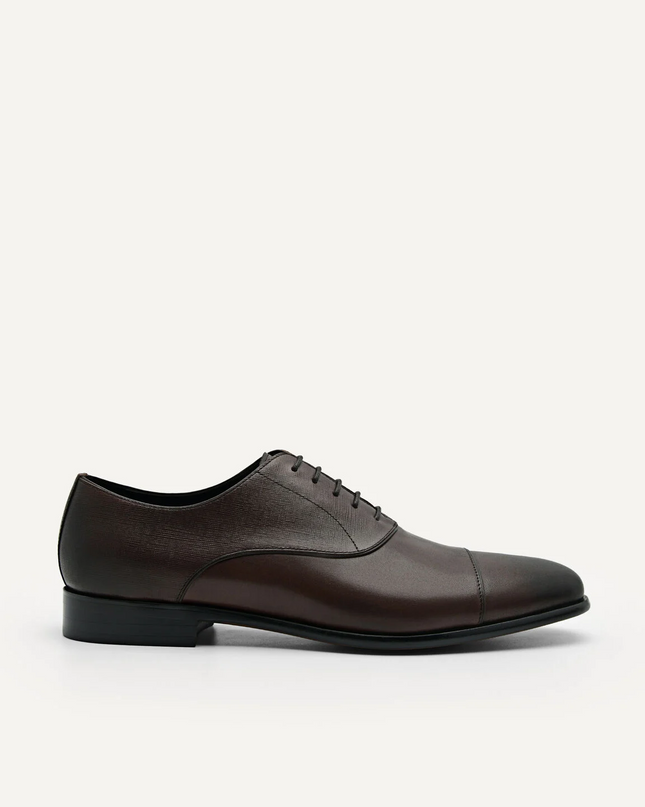 Altitude Lightweight Leather Oxford Shoes - Dark Brown