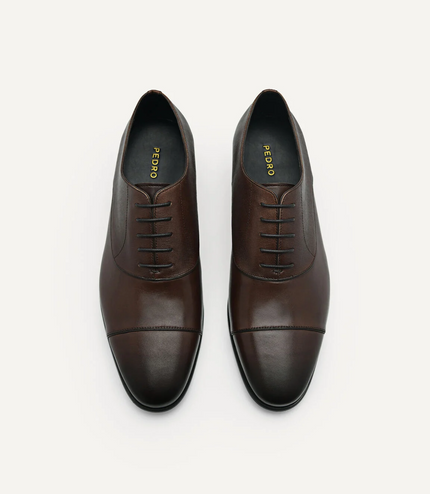 Altitude Lightweight Leather Oxford Shoes - Dark Brown