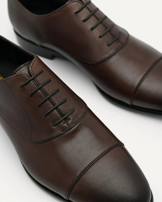 Altitude Lightweight Leather Oxford Shoes - Dark Brown