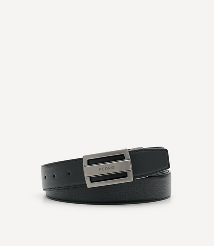 Embossed Leather Reversible Tang Belt