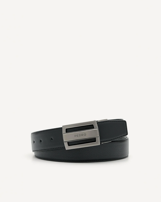 Embossed Leather Reversible Tang Belt