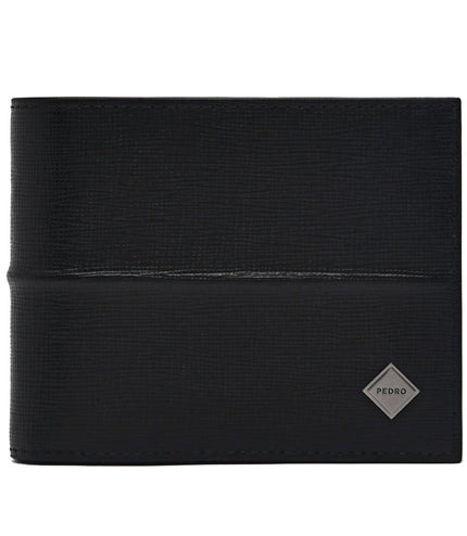 Embossed Leather Bi-Fold Wallet with Insert