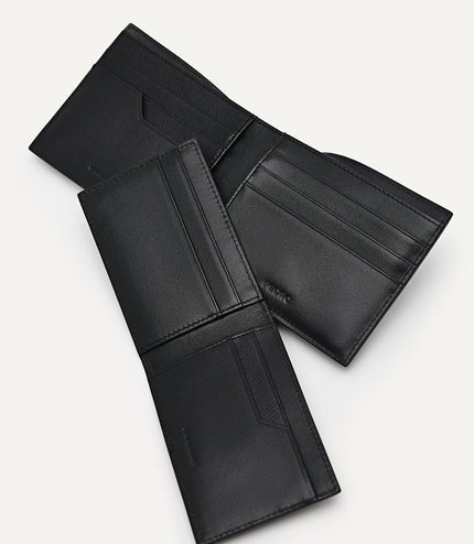 Embossed Leather Bi-Fold Wallet with Insert