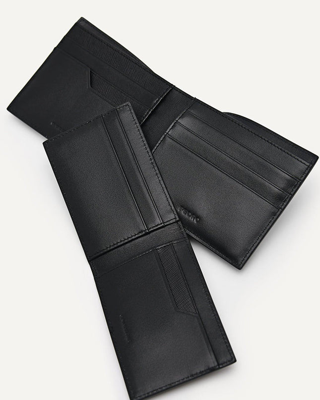 Embossed Leather Bi-Fold Wallet with Insert
