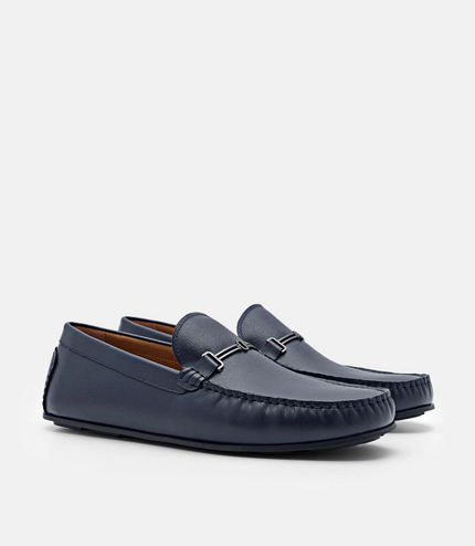 Anthony Leather Moccasins - Navy