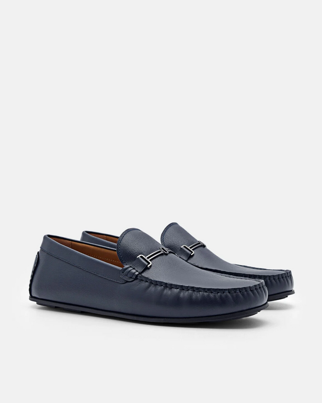 Anthony Leather Moccasins - Navy