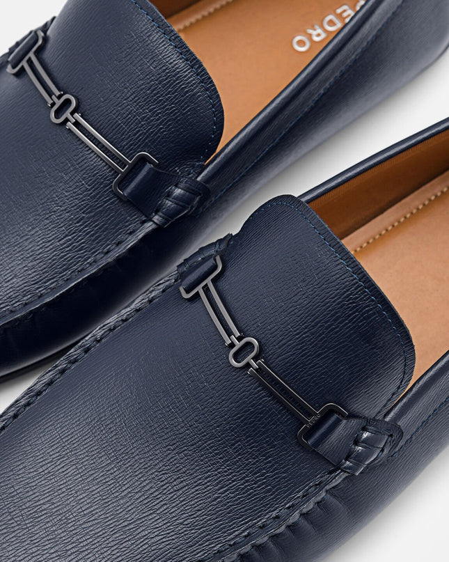 Anthony Leather Moccasins - Navy