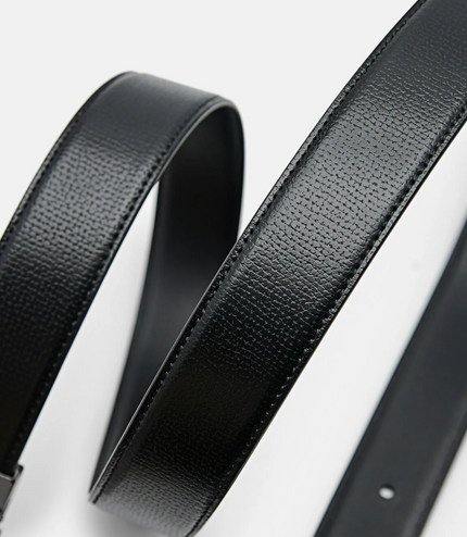 Embossed Leather Reversible Pin Belt