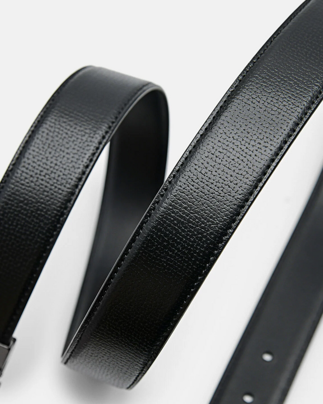 Embossed Leather Reversible Pin Belt