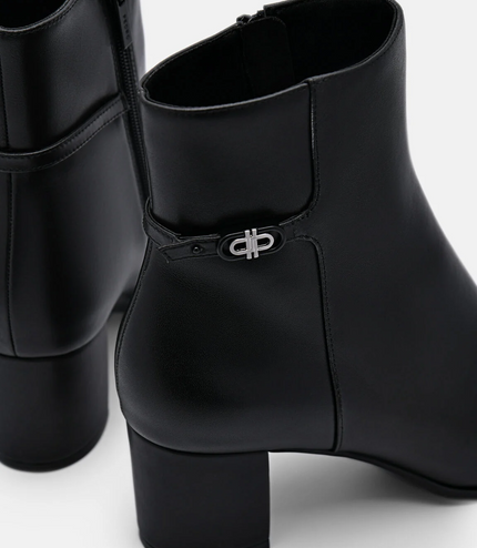 PEDRO Icon Leather Heel Boots - Black