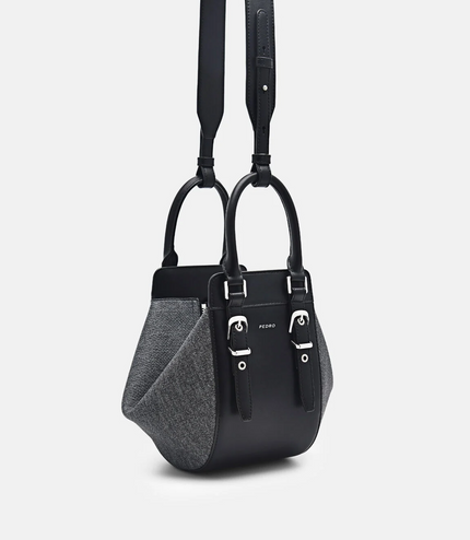Mara Geometric Handbag - Black