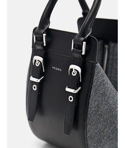 Mara Geometric Handbag - Black