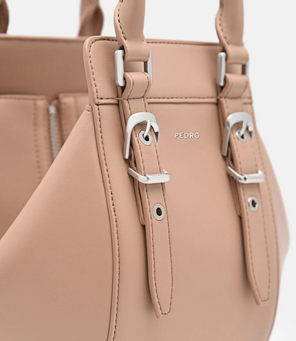 Mara Geometric Handbag - Taupe