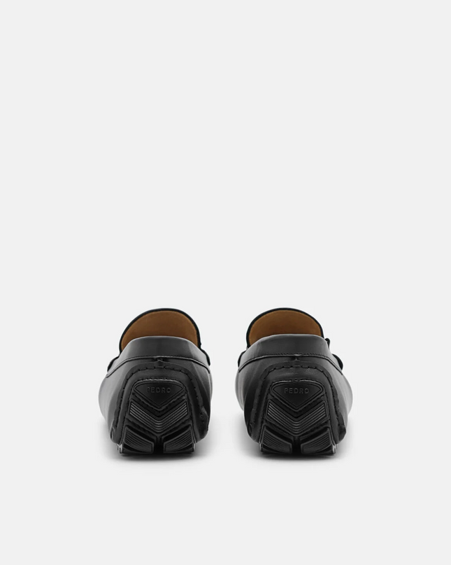 Leather Horsebit Moccasins - Black