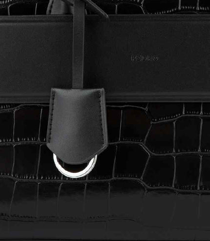 Croc-effect Leather Tote