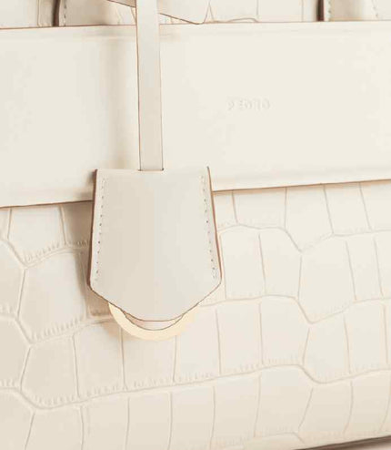 Croc-effect Leather Tote