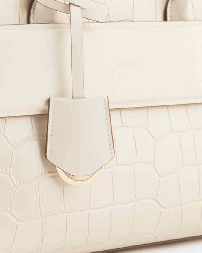 Croc-effect Leather Tote