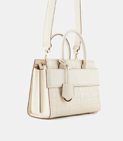 Croc-effect Leather Tote