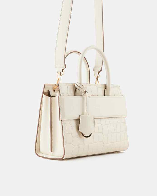 Croc-effect Leather Tote