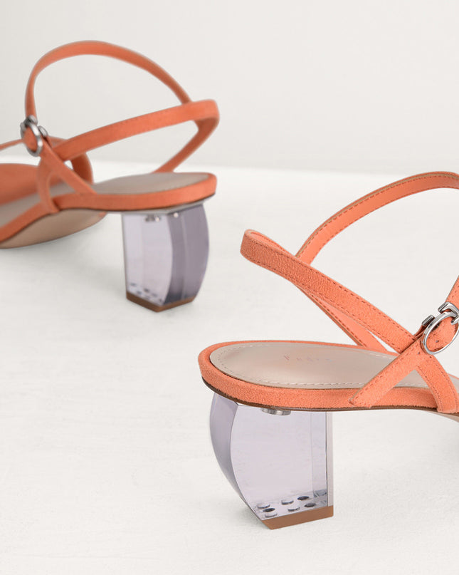 Ankle Strap Sandals with Lucite Heel