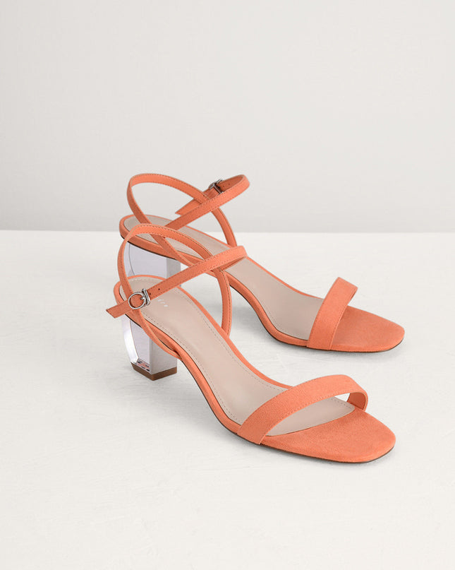 Ankle Strap Sandals with Lucite Heel