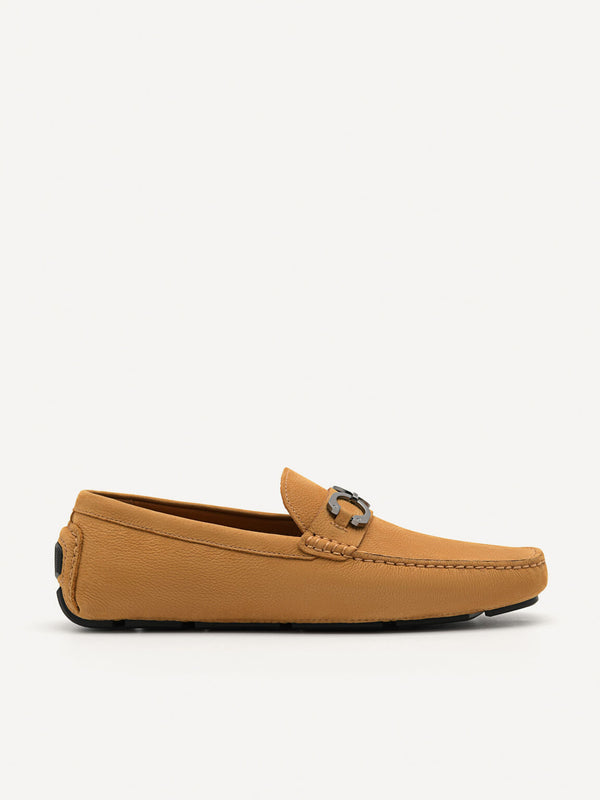 Leather Horsebit Moccasins - Sand