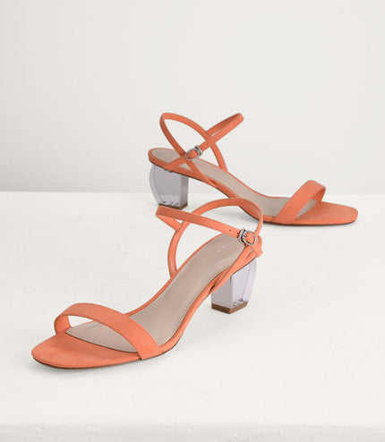 Ankle Strap Sandals with Lucite Heel