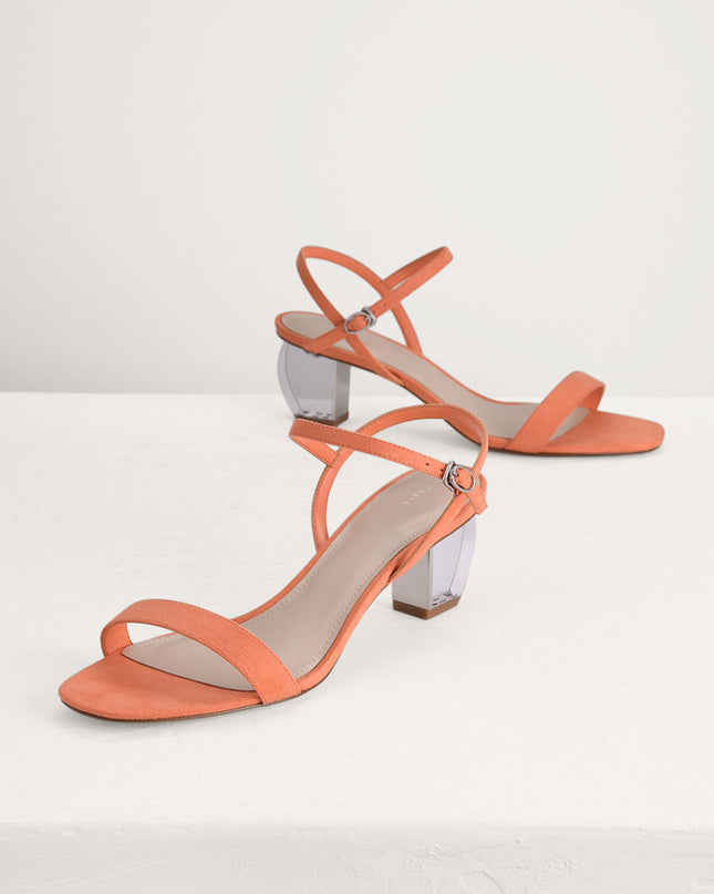 Ankle Strap Sandals with Lucite Heel