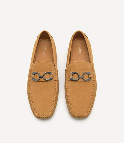 Leather Horsebit Moccasins - Sand