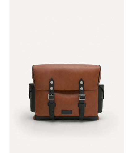 Multi Compartment Messenger Bag with Synthetic Leather Lining
