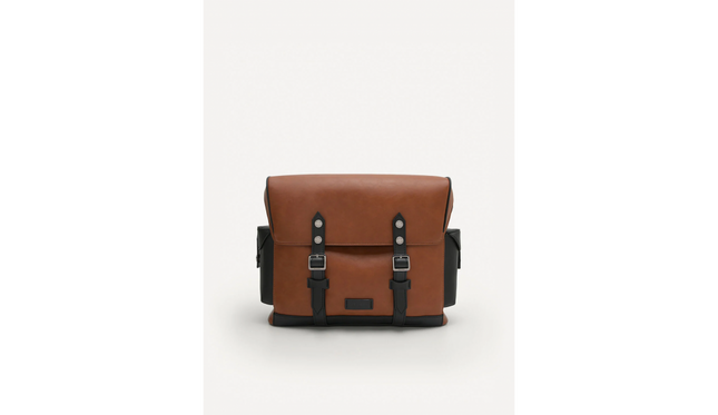 Multi Compartment Messenger Bag with Synthetic Leather Lining