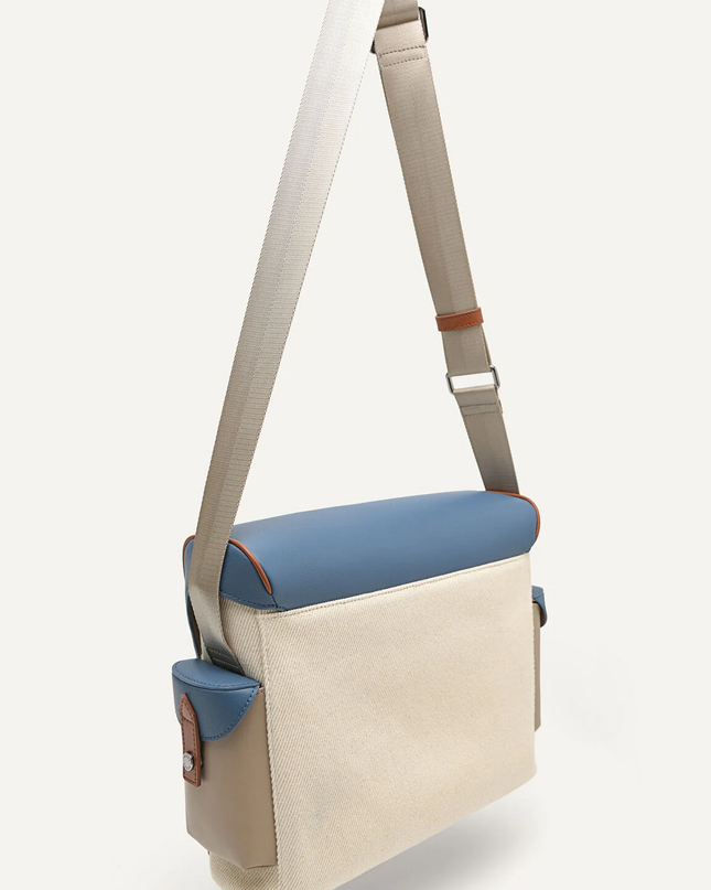Multi Compartment Messenger Bag with Synthetic Leather Lining