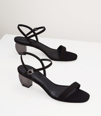 Ankle Strap Sandals with Lucite Heel