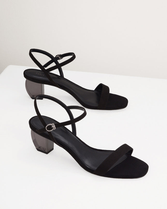 Ankle Strap Sandals with Lucite Heel