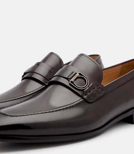 Leather Buckle Loafers - Dark Brown