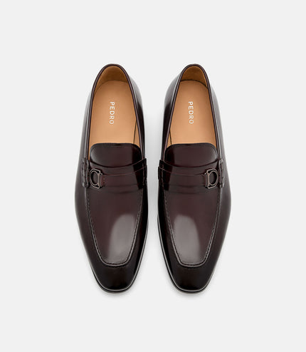 Leather Buckle Loafers - Dark Brown