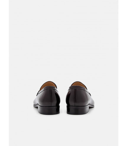 Leather Buckle Loafers - Dark Brown