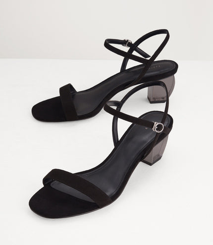 Ankle Strap Sandals with Lucite Heel