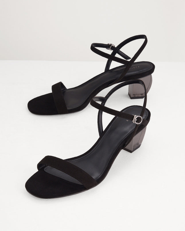 Ankle Strap Sandals with Lucite Heel