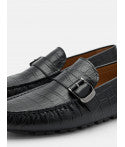 Helix Leather Moccasins - Black
