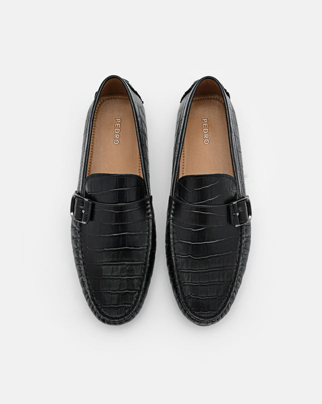 Helix Leather Moccasins - Black