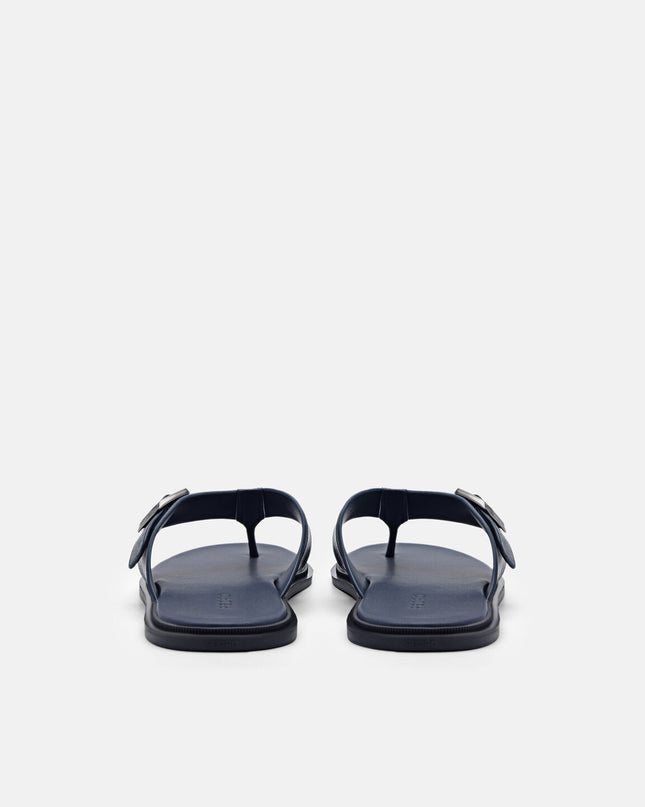 Helix Leather Thong Sandals - Navy