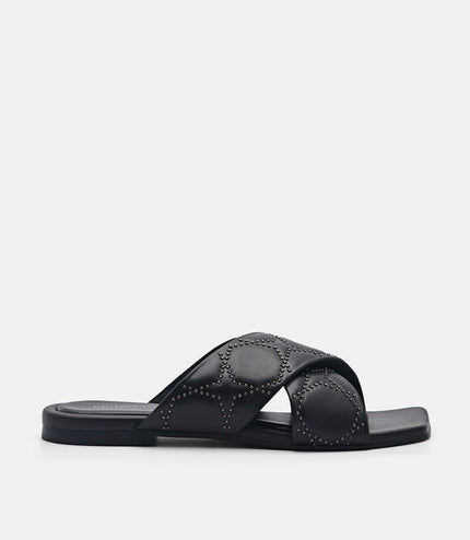 Maggie Slip-On Sandals - Black