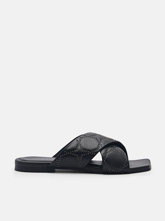 Maggie Slip-On Sandals - Black