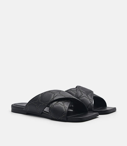 Maggie Slip-On Sandals - Black